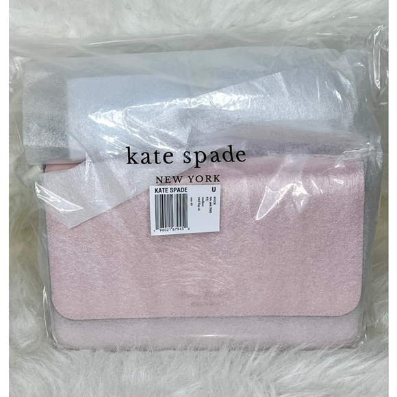 Women's Kate Spade Pink Textured Patent Madison Medium Flap Crossbody Bag - Picture 12 of 14